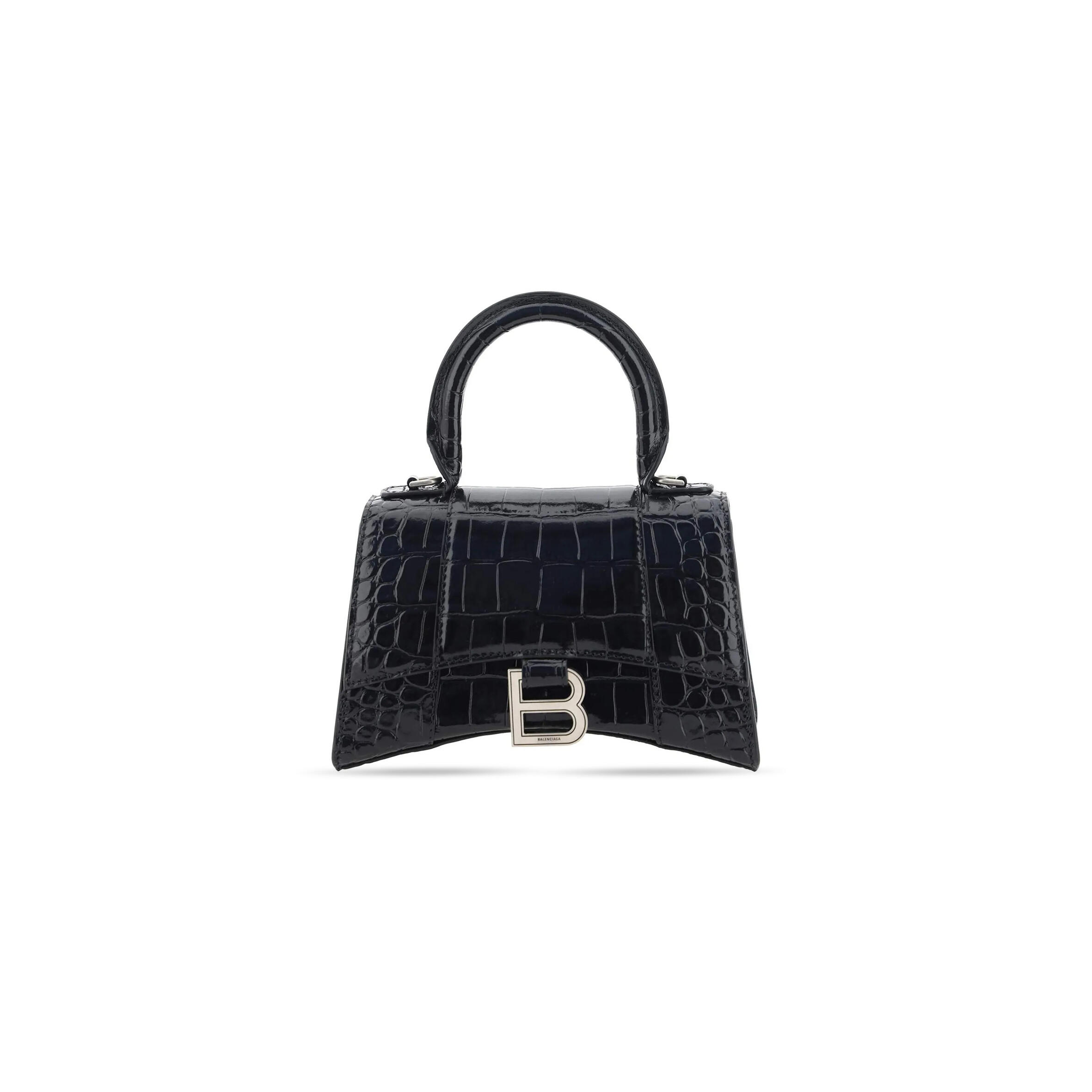 BALENCIAGA WOMEN'S HOURGLASS HANDBAG XS IN BLACK 5928331LR6Y1000 (18.8*13*7.9cm)